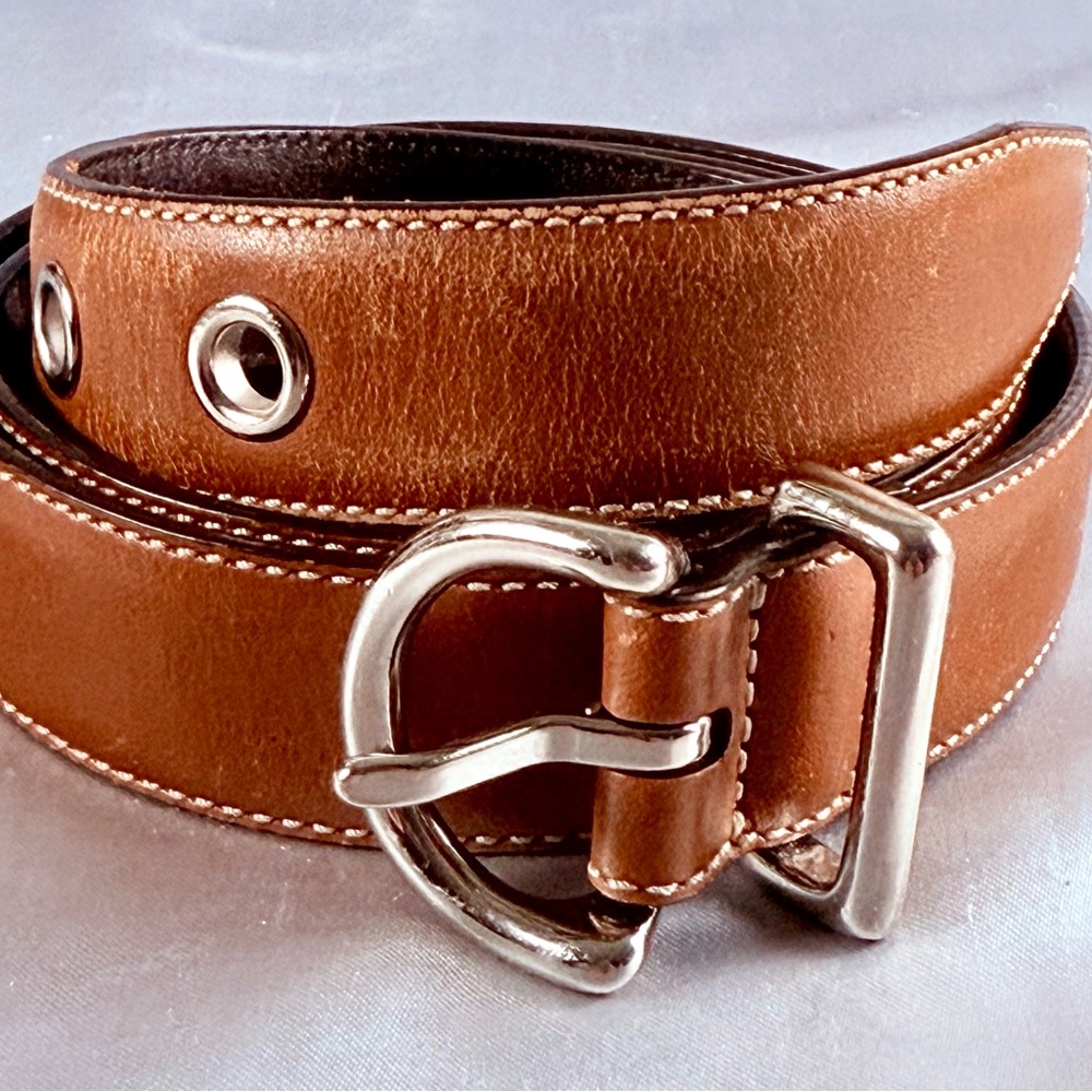 Rare Vintage Coach Belt 3960 Brown Leather Women’s Solid Brass Buckle 30”-34”